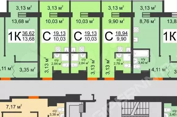 Квартира-студия, 19 м, 11/19 эт. - Фото 0
