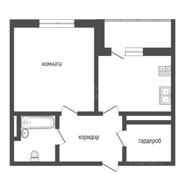 1-к кв. Тюменская область, Тюмень ул. Газовиков, 35 (45.0 м) - Фото 1