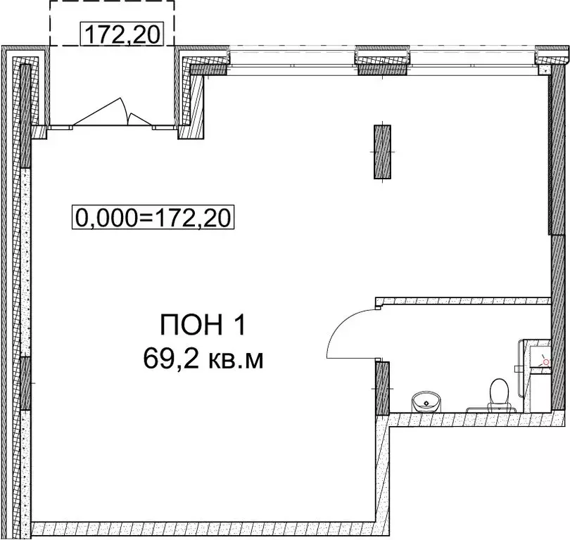 Помещение свободного назначения (69.2 м) - Фото 1