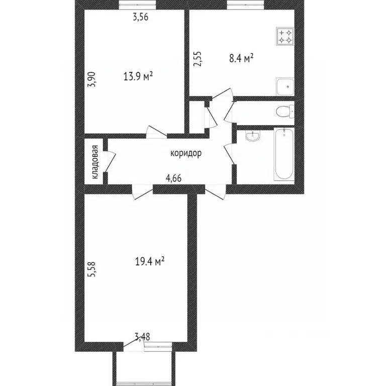 2-к кв. Ярославская область, Ярославль Первомайская ул., 9 (55.1 м) - Фото 2