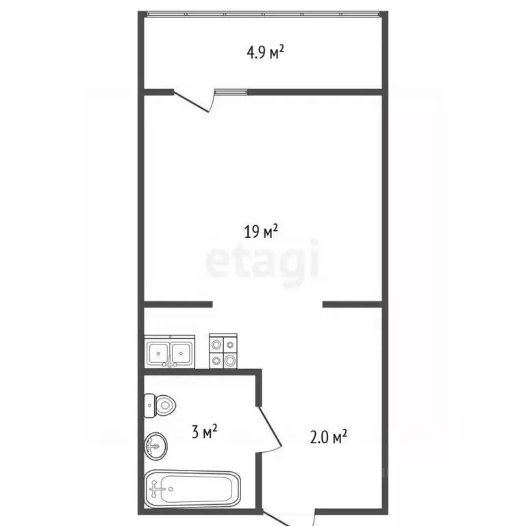 Студия Санкт-Петербург просп. Обуховской обороны, 138к1 (24.1 м) - Фото 2