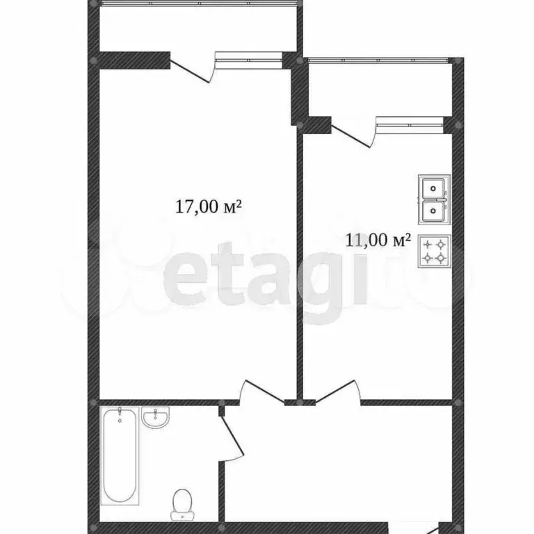 Квартира-студия, 43,9 м, 9/10 эт. - Фото 0