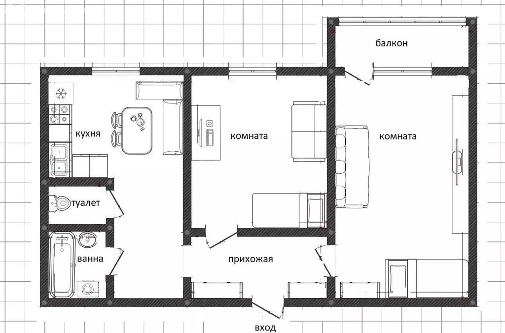 2-комнатная квартира: Муром, улица Ленина, 125 (52.6 м) - Фото 1