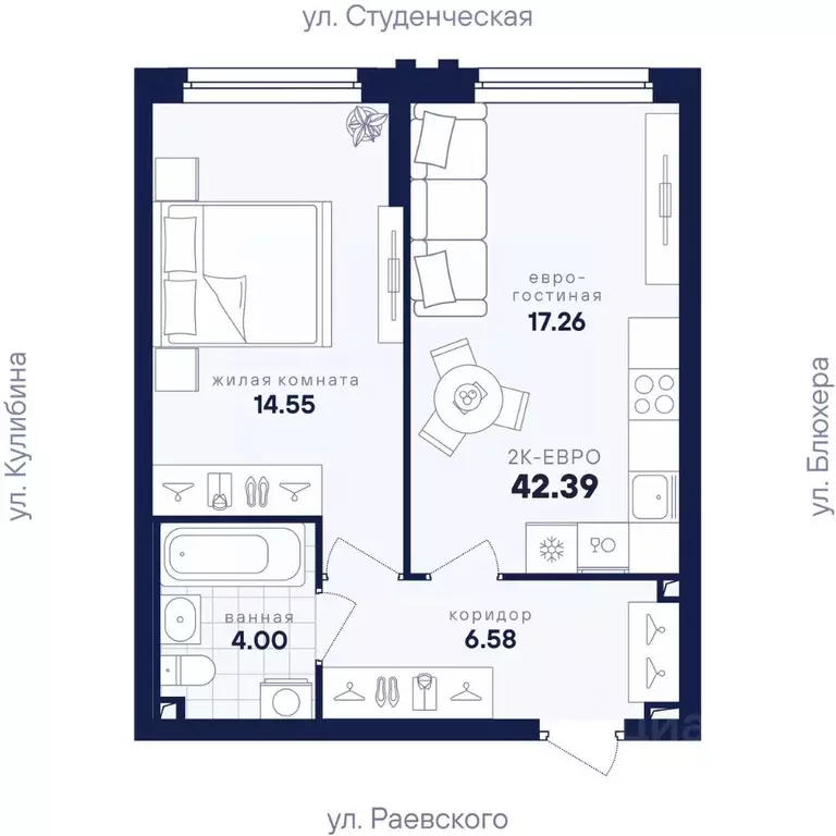 1-к кв. Свердловская область, Екатеринбург Втузгородок жилрайон, ... - Фото 2
