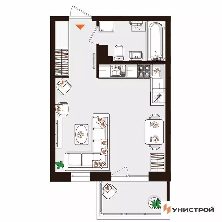 Квартира-студия: Санкт-Петербург, Сестрорецк, Авиационная улица, 5к2 ... - Фото 1