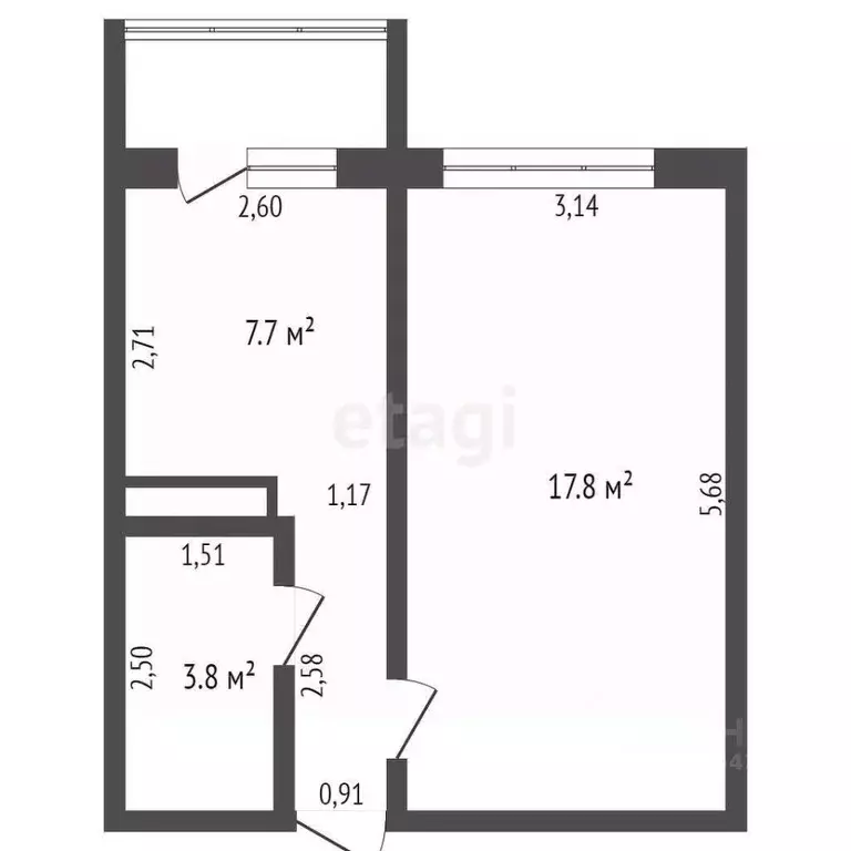 1-к кв. Кемеровская область, Кемерово Рекордная ул., 19 (32.0 м) - Фото 1