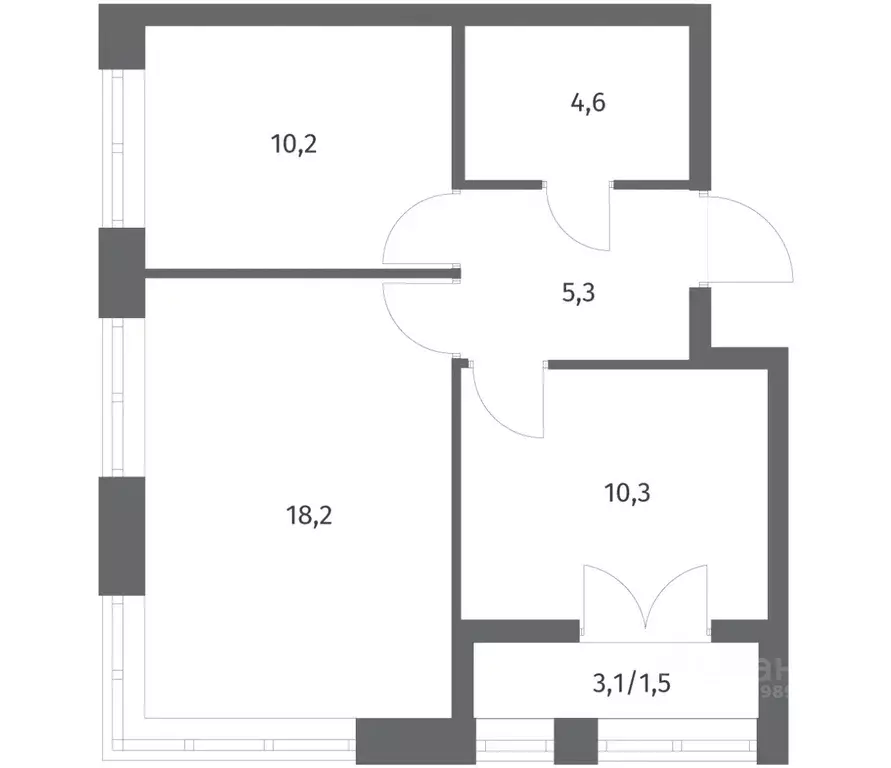 2-к кв. Ленинградская область, Ломоносовский район, Аннинское ... - Фото 1