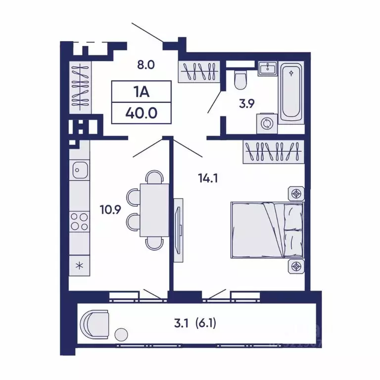 1-к кв. Новосибирская область, Новосибирск Горизонт жилой комплекс ... - Фото 2