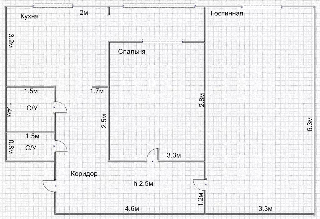 2-к кв. Дагестан, Дербент ул. Генерала Сеидова, 18 (52.0 м) - Фото 1