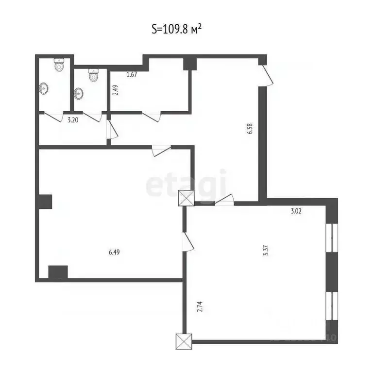 Офис в Тюменская область, Тюмень Комсомольская ул., 57 (110 м) - Фото 2