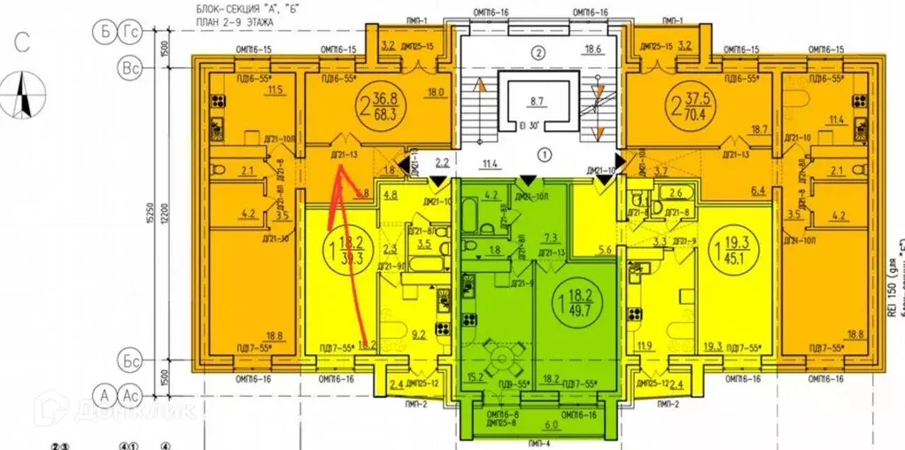 Продаётся 2-к квартира, 66.6 м - Фото 0