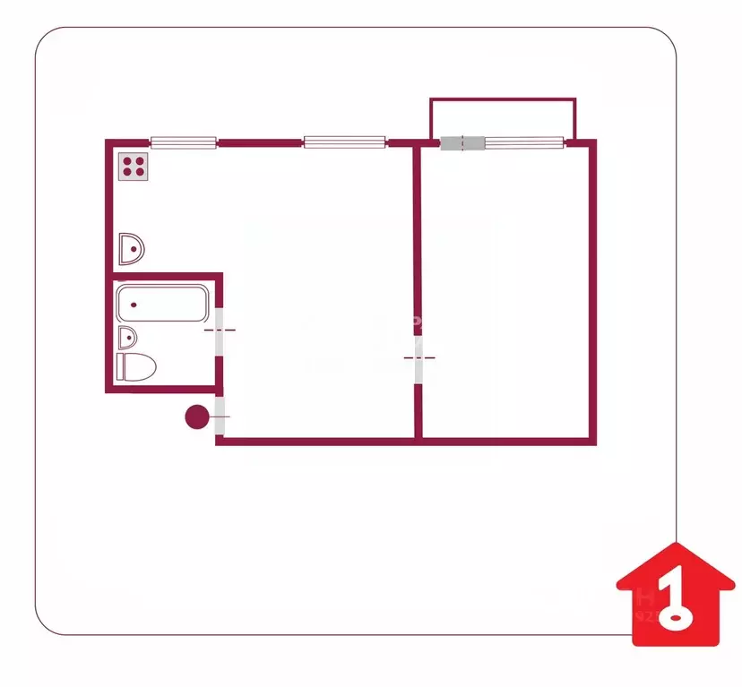 2-к кв. Омская область, Омск просп. Мира, 88 (42.0 м) - Фото 2