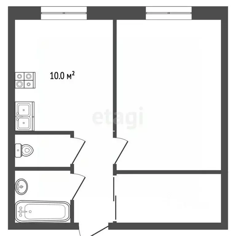 1-к кв. Московская область, Протвино Серпухов городской округ, бул. ... - Фото 2