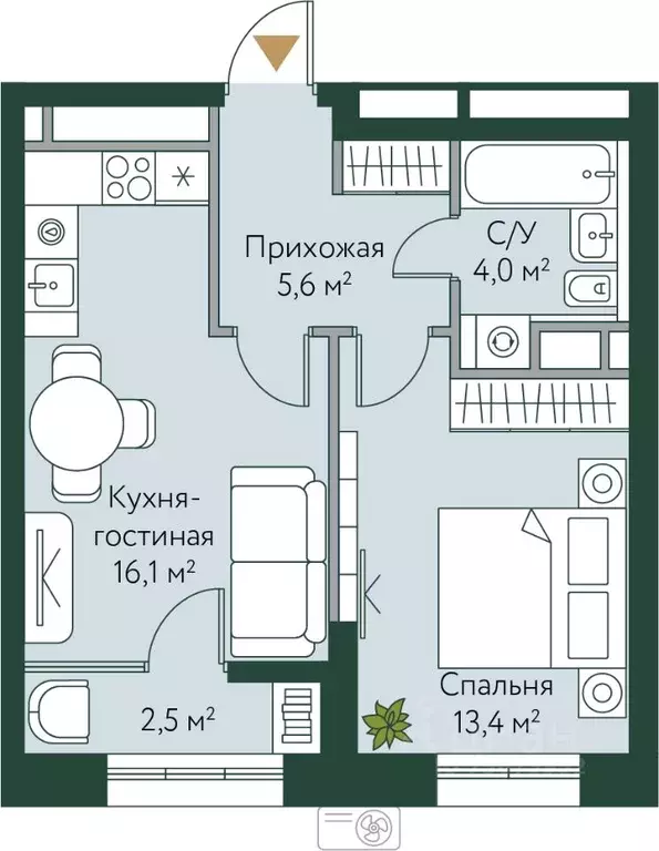 1-к кв. Волгоградская область, Волгоград Новосибирская ул., 74 (41.6 ... - Фото 0