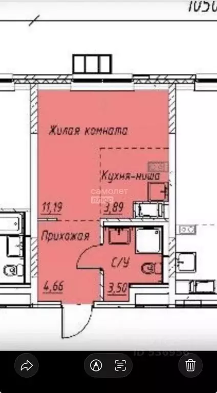 Студия Москва Рязановское поселение, ул. Уточкина, 2к1 (24.0 м) - Фото 2