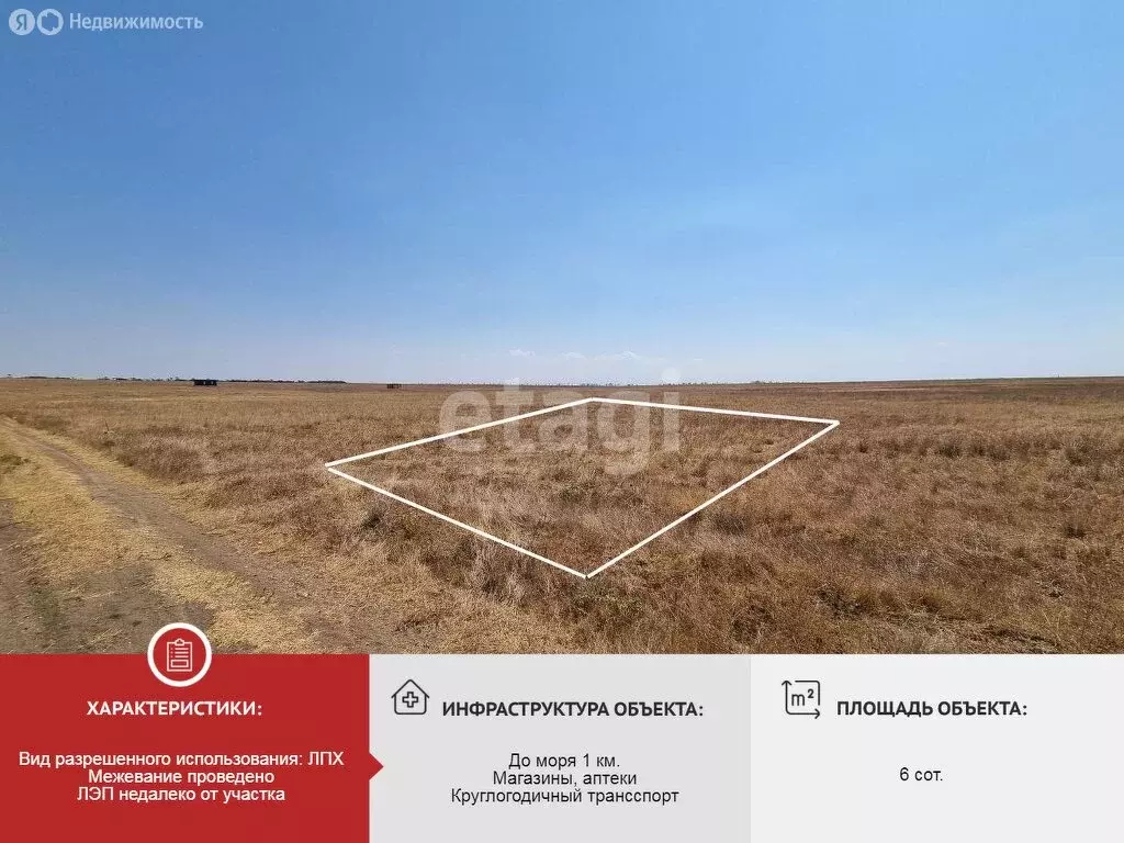 Участок в Новоозёрное, Курортная улица (6 м) - Фото 1