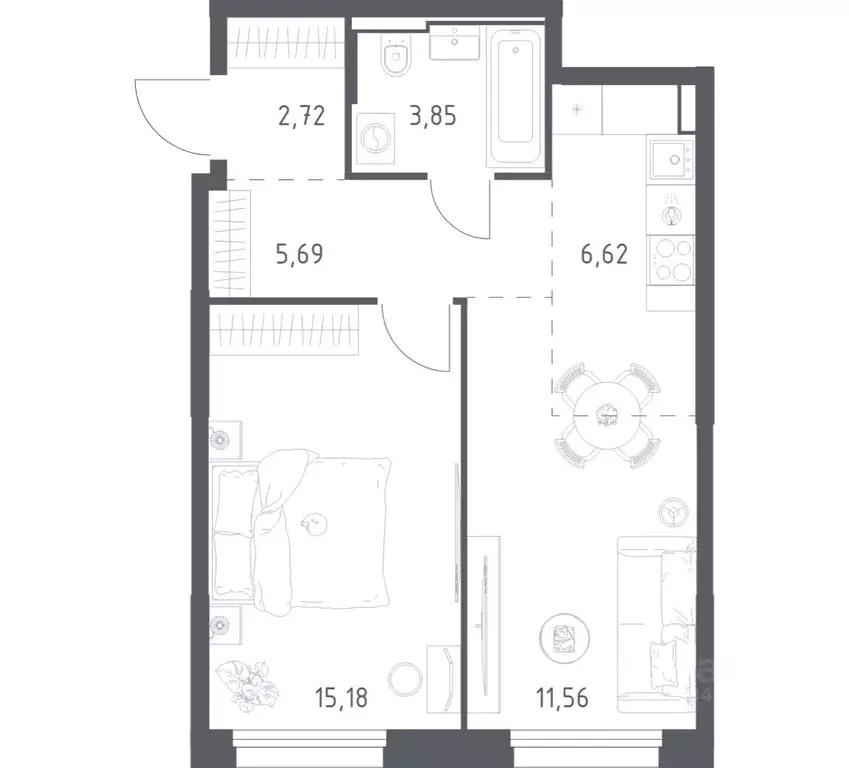 1-к кв. Московская область, Красногорск Квартал Строгино жилой ... - Фото 1