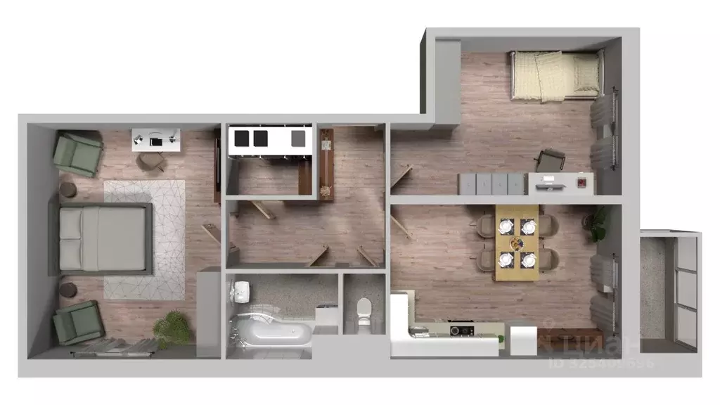 2-к кв. Московская область, Пушкинский городской округ, с. Тарасовка, ... - Фото 1