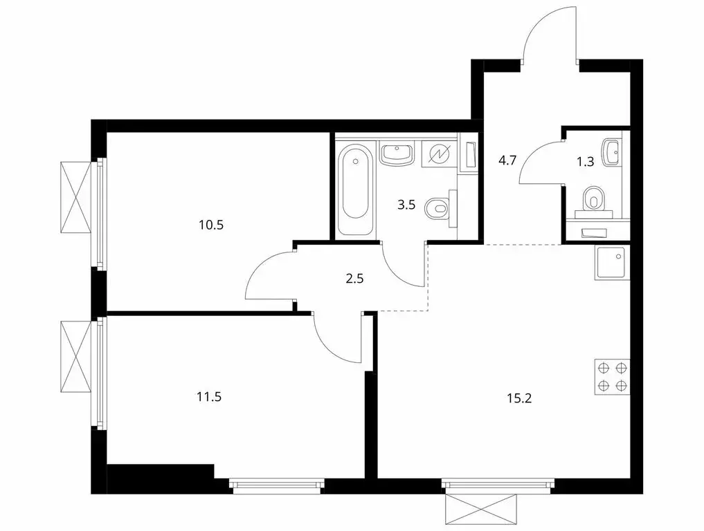 2-комнатная квартира: Москва, Новоостаповская улица, 7к2 (49.2 м) - Фото 1