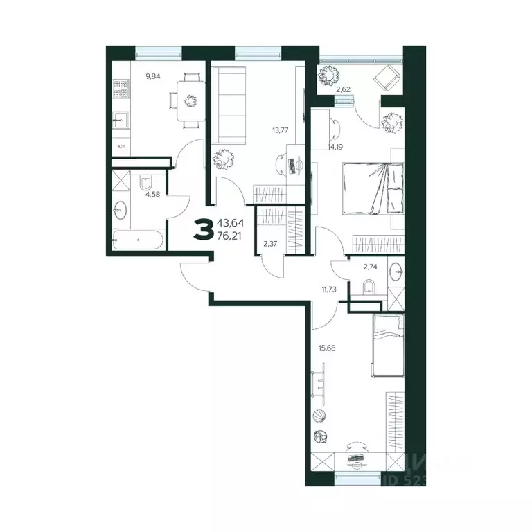 3-к кв. Московская область, Химки Сходня мкр, Первомайская ул., ... - Фото 1