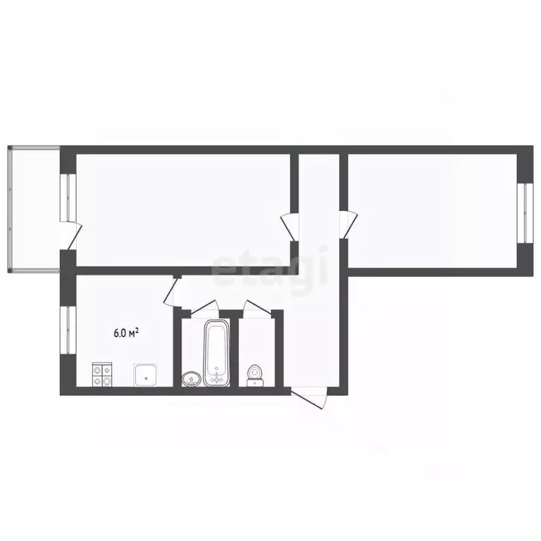 2-к кв. Свердловская область, Тавда ул. Ленина, 108 (47.6 м) - Фото 2