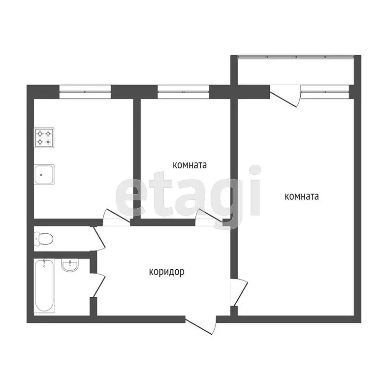 2-комнатная квартира: Улан-Удэ, Кабанская улица, 18 (45.7 м) - Фото 1