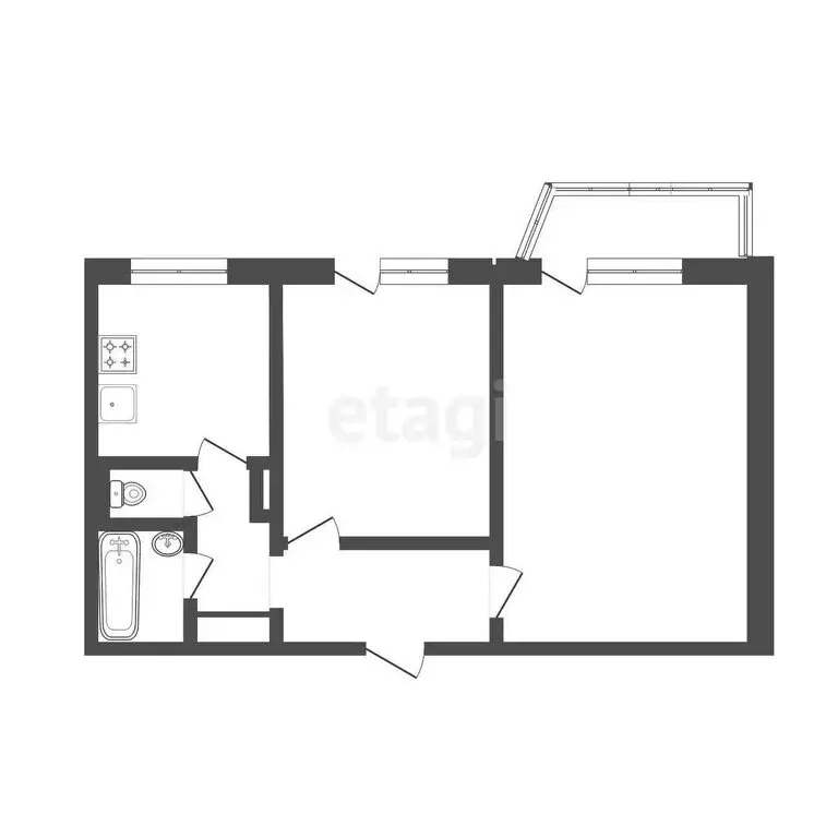 2-комнатная квартира: Бийск, улица Челюскинцев, 3 (52.5 м) - Фото 1
