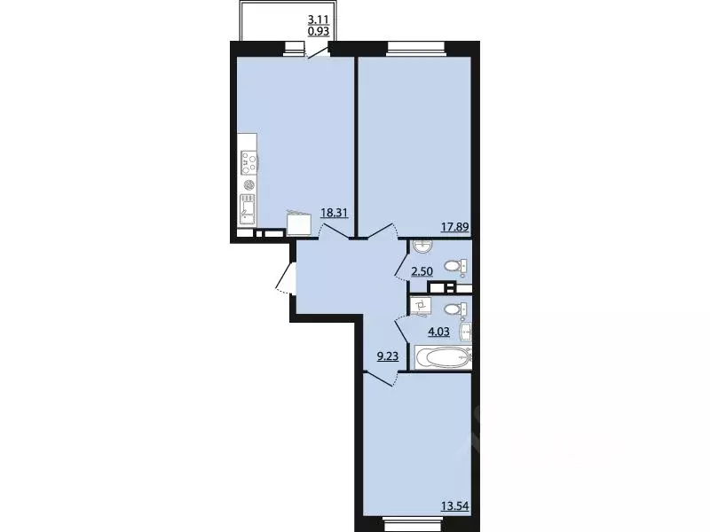 2-к кв. Воронежская область, Рамонский район, Яменское с/пос, пос. ... - Фото 1