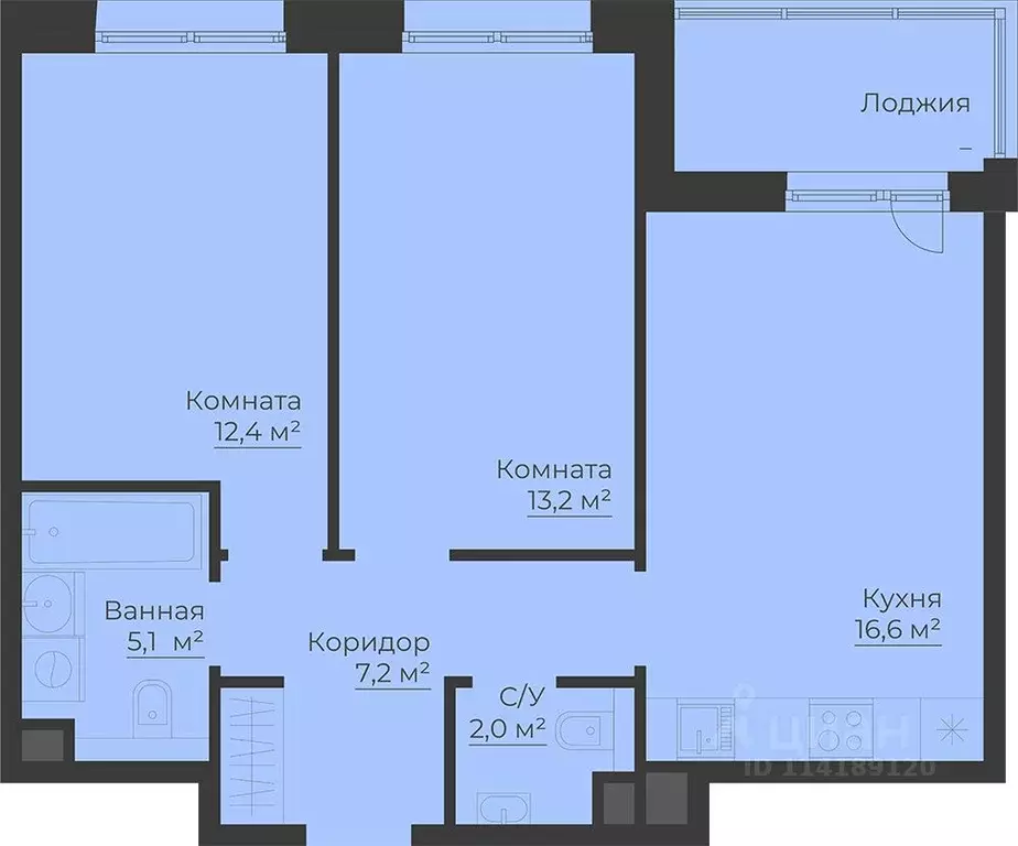 2-к кв. Ярославская область, Рыбинск Западный п/р, Малиновский Квартал ... - Фото 1