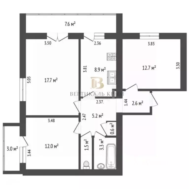 3-к кв. Крым, Ялта ул. Жадановского, 3 (75.1 м) - Фото 2