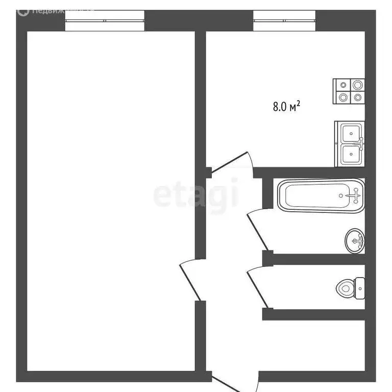 1-комнатная квартира: Кулебаки, 2-я улица Максима Горького, 28 (31 м) - Фото 1