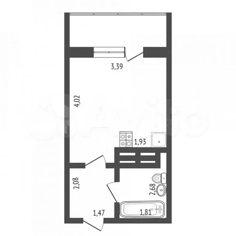 Квартира-студия, 32,5 м, 1/16 эт. - Фото 0