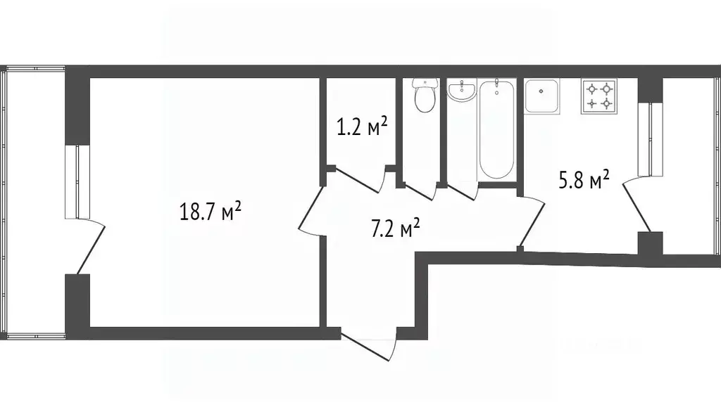 1-к кв. Красноярский край, Красноярск 9 Мая ул., 33 (38.2 м) - Фото 2