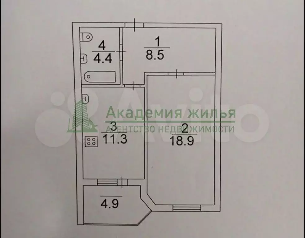 1-к. квартира, 43,1 м, 5/10 эт. - Фото 0