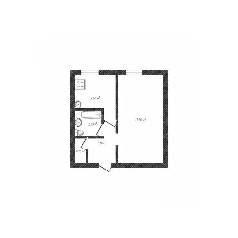 1-к кв. Брянская область, Брянск Камвольный пер., 4 (29.3 м) - Фото 2