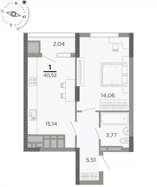 1-к кв. Рязанская область, Рязань Совхозная ул., 6 (40.52 м) - Фото 0