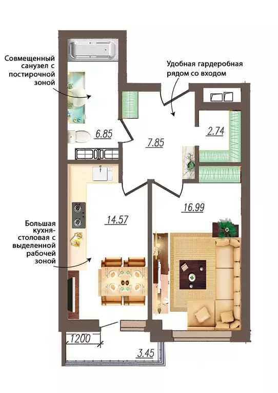 Продаётся 1-к квартира, 49.1 м - Фото 0