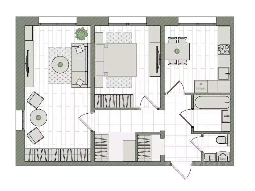 2-к кв. Кировская область, Киров бул. Прибрежный, 6 (59.4 м) - Фото 1