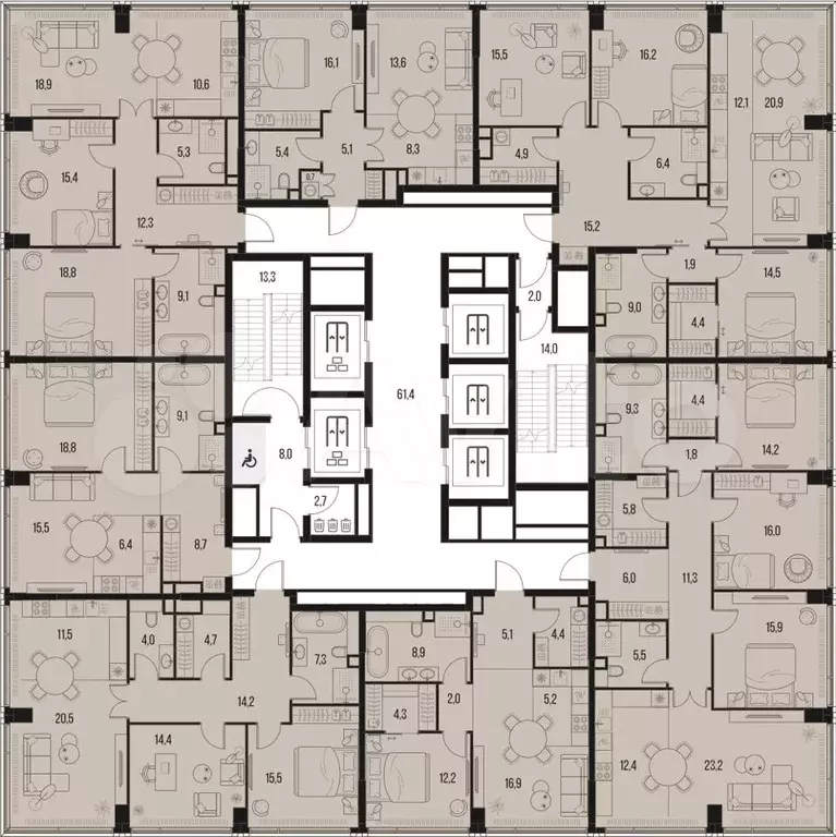 3-к. квартира, 92,1 м, 12/47 эт. - Фото 1