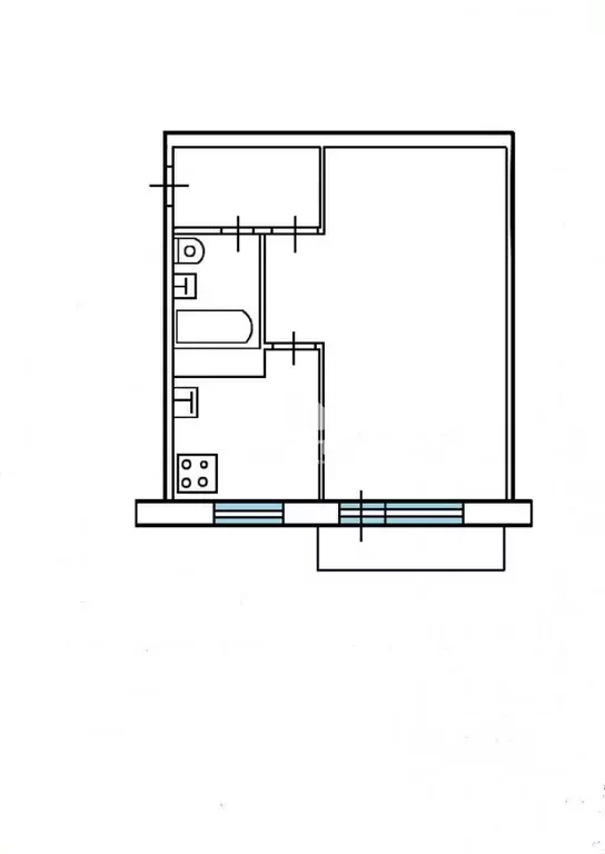 1-к кв. Татарстан, Казань ул. Короленко, 57 (30.8 м) - Фото 2
