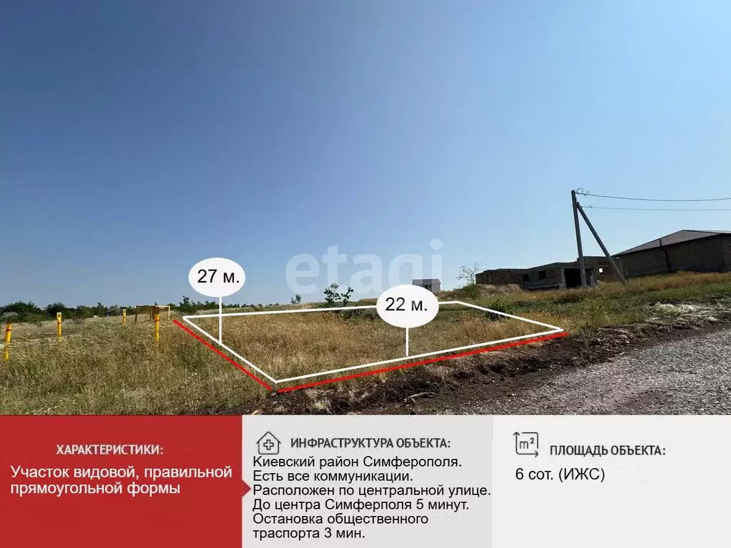 Участок в Крым, Симферополь ул. Васильковая (6.0 сот.) - Фото 0