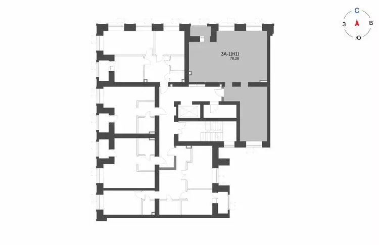 3-комнатная квартира: Нижнекамск, 15-й микрорайон, ЖК Калина (78.26 м) - Фото 1