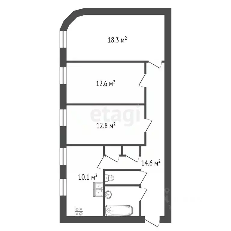 3-к кв. Санкт-Петербург Загородный просп., 22 (73.5 м) - Фото 1