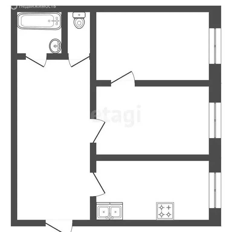 2-комнатная квартира: Ирбит, Красноармейская улица, 5 (49.9 м) - Фото 1