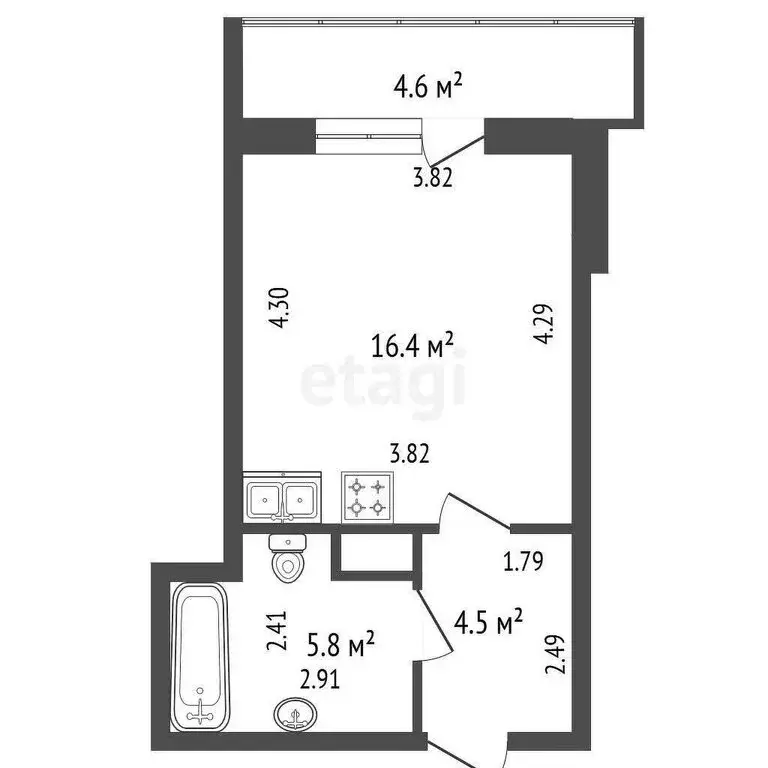 Квартира-студия: посёлок Шушары, Московское шоссе, 258к1 (26.7 м) - Фото 0