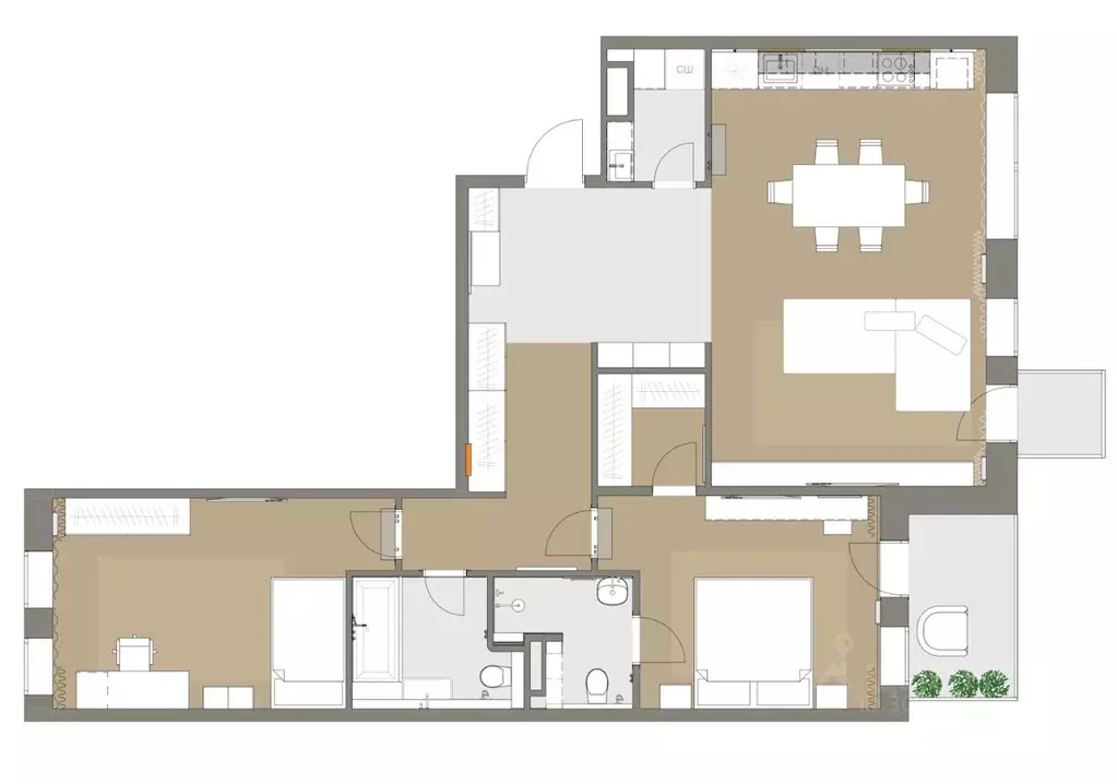 2-к кв. Санкт-Петербург ул. Чапаева, 17к2 (99.2 м) - Фото 1