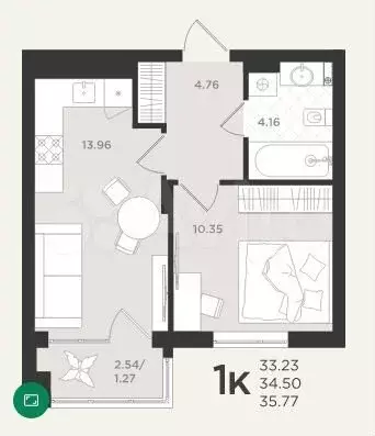 10 и более-к. квартира, 35,8 м, 3/4 эт. - Фото 1