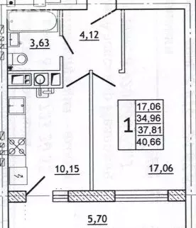 1-комнатная квартира: Смоленск, улица Нахимова, 23А (40.9 м) - Фото 1