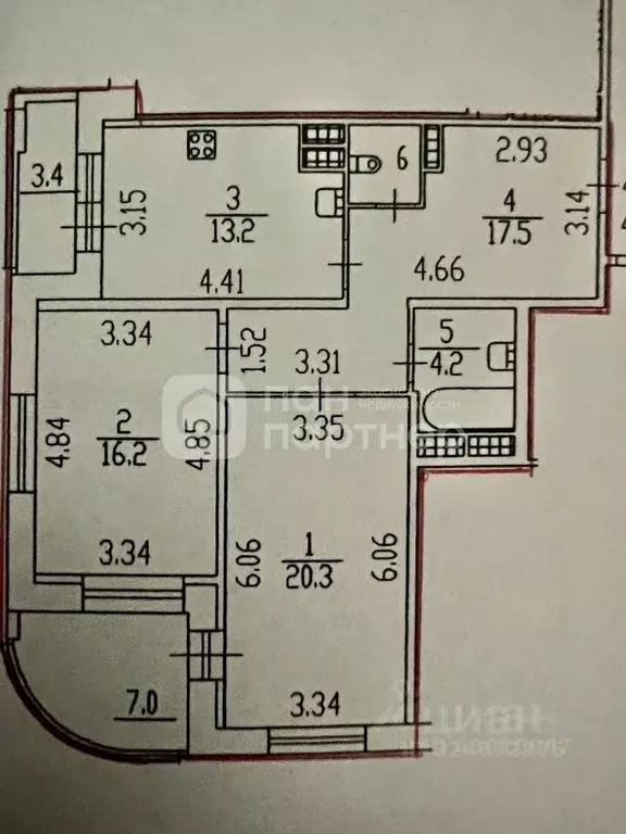 2-к кв. Санкт-Петербург просп. Космонавтов, 61к2 (73.3 м) - Фото 2