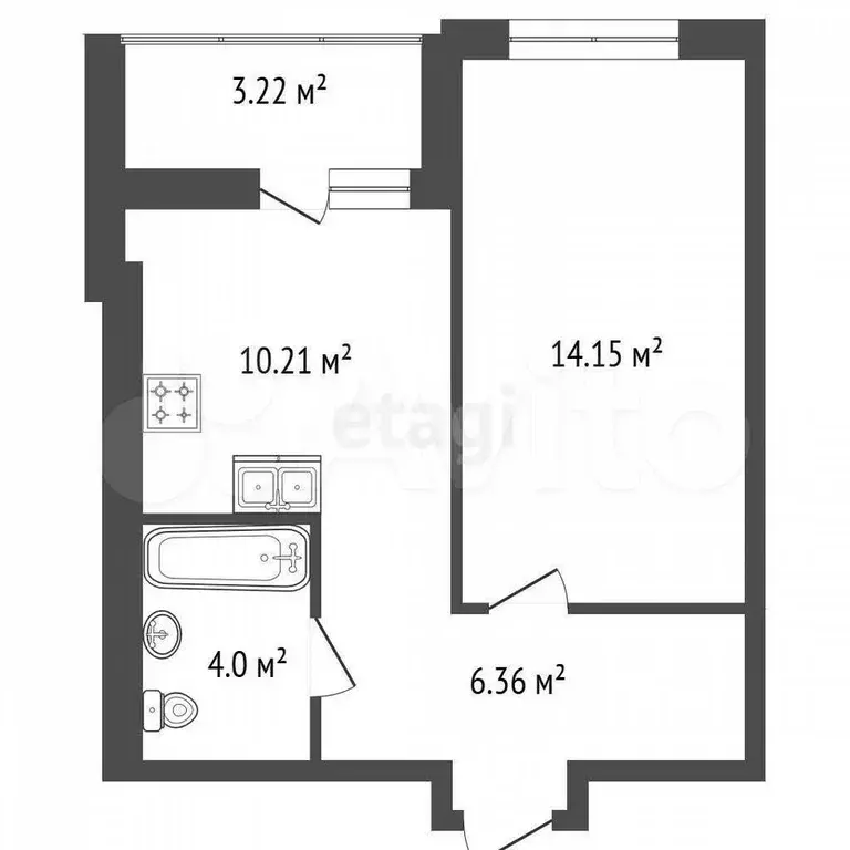 1-к. квартира, 37,9 м, 13/15 эт. - Фото 1